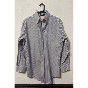 Brooks Brothers 346 Purple Striped Button Down Shirt Men's 15.5 32/33 Cotton